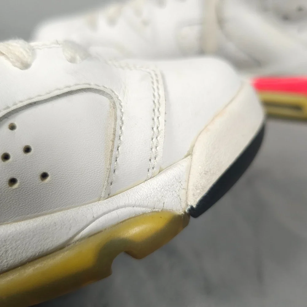 Nike Air Jordan 6 Shoes Boy 6.5y  White Infrared Retro Leather Lace Up - Picture 11 of 16